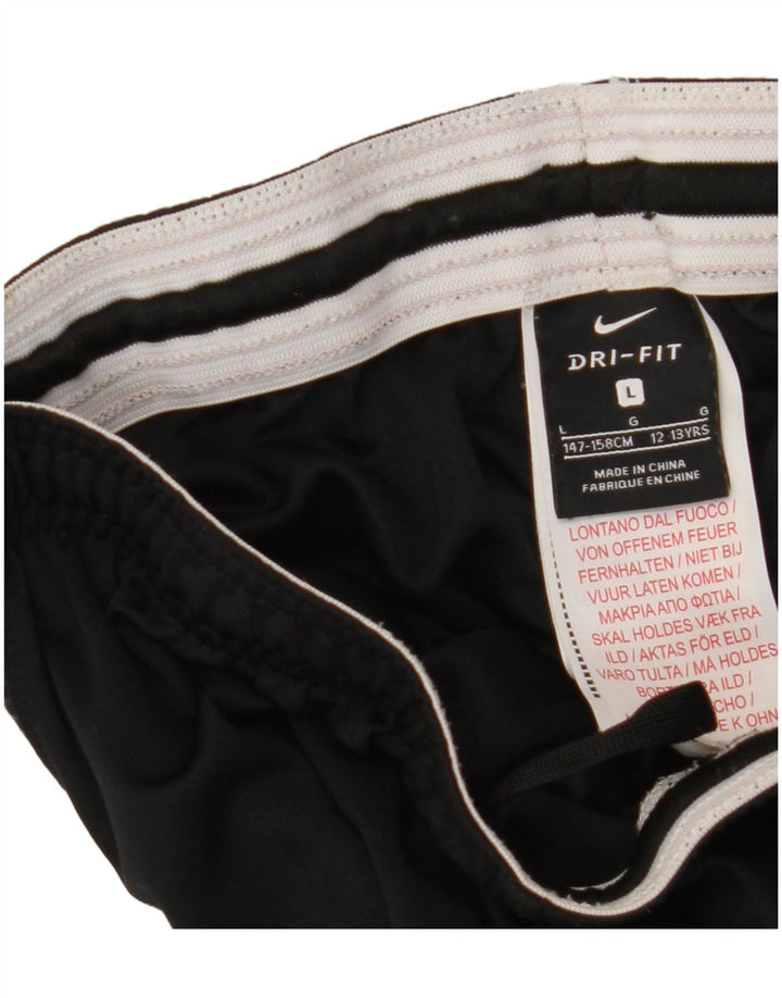 NIKE Boys Dri Fit Sport Shorts 12-13 Years Large Black Polyester