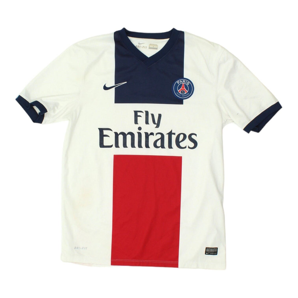 Paris Saint-Germain 2013-14 Nike Mens White Away Shirt | Football Sportswear VTG | Vintage Messina Hembry | Thrift | Second-Hand Messina Hembry | Used Clothing | Messina Hembry 