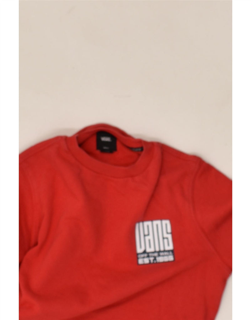 VANS Boys Graphic Sweatshirt Jumper 11-12 Years Small Red Cotton | Vintage Vans | Thrift | Second-Hand Vans | Used Clothing | Messina Hembry 