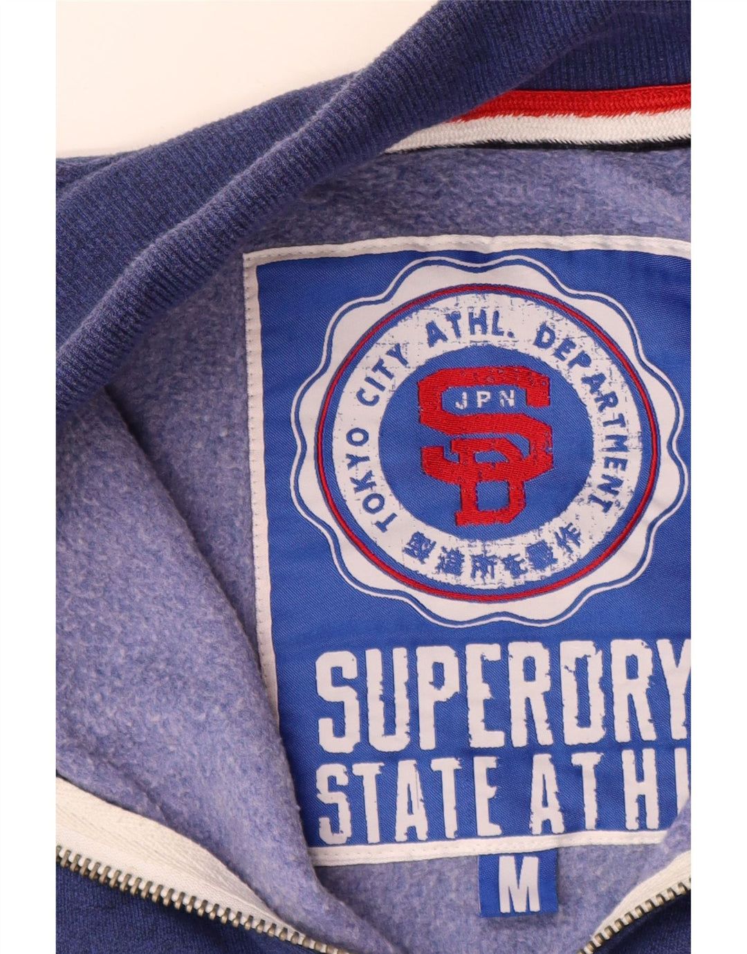 Superdry Mens Graphic Tracksuit Top Jacket Medium Navy Blue Cotton