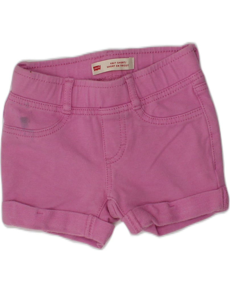 LEVI'S Girls Knit Short Hot Pants 3-4 Years W18  Pink Cotton | Vintage Levi's | Thrift | Second-Hand Levi's | Used Clothing | Messina Hembry 