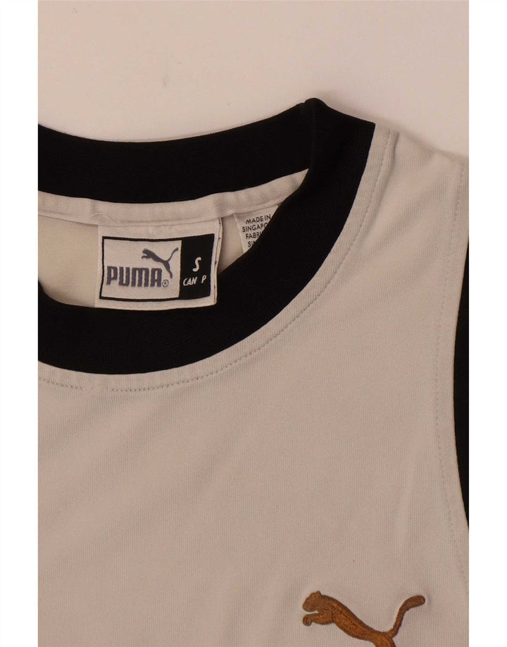 Puma Mens T-Shirt Top Small White Colourblock