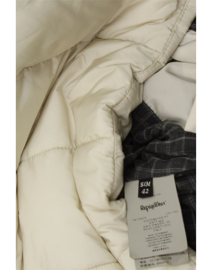 Refrigiwear Womens Padded Jacket IT 42 Medium Off White Polyamide