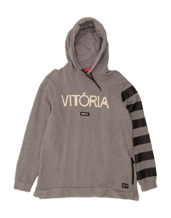 NIKE Mens Graphic Hoodie Jumper Large Grey Cotton Vintage Nike and Second-Hand Nike from Messina Hembry 