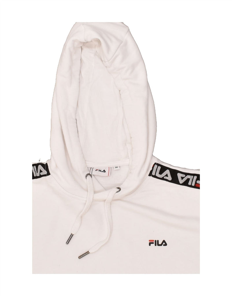 FILA Mens Graphic Hoodie Jumper Medium White Cotton | Vintage Fila | Thrift | Second-Hand Fila | Used Clothing | Messina Hembry 