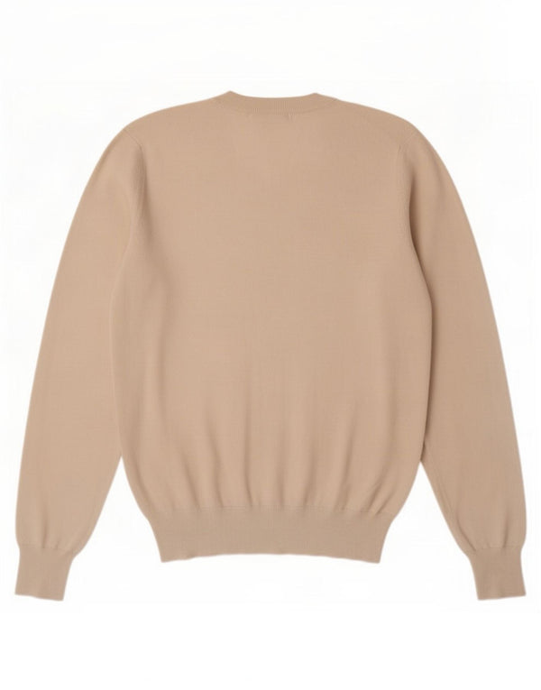 Fred Perry Mens V-Neck Jumper Sweater Small Off White Cotton