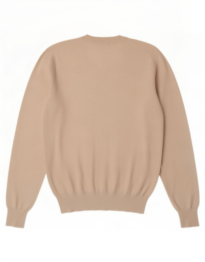 Fred Perry Mens V-Neck Jumper Sweater Small Off White Cotton