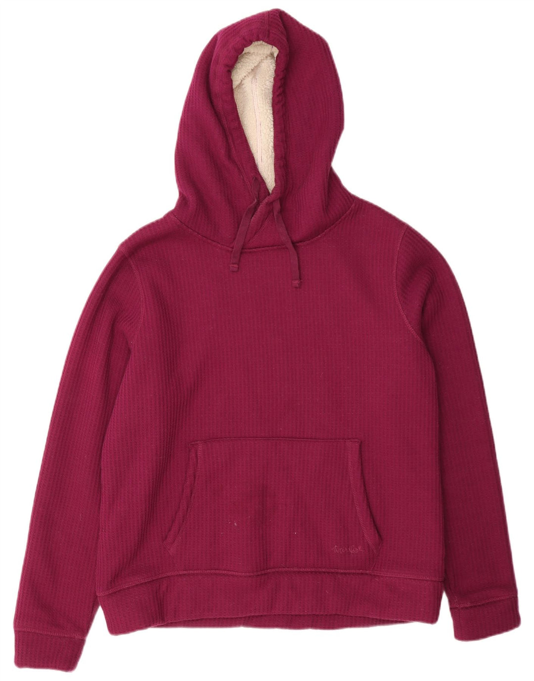 Weird Fish Womens Hoodie Jumper UK 16 Large Burgundy Polyester