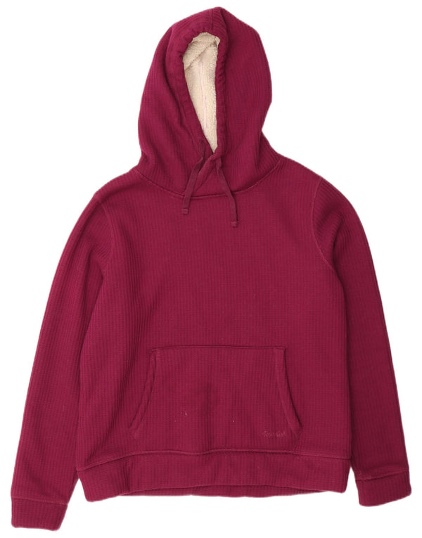 Weird Fish Womens Hoodie Jumper UK 16 Large Burgundy Polyester