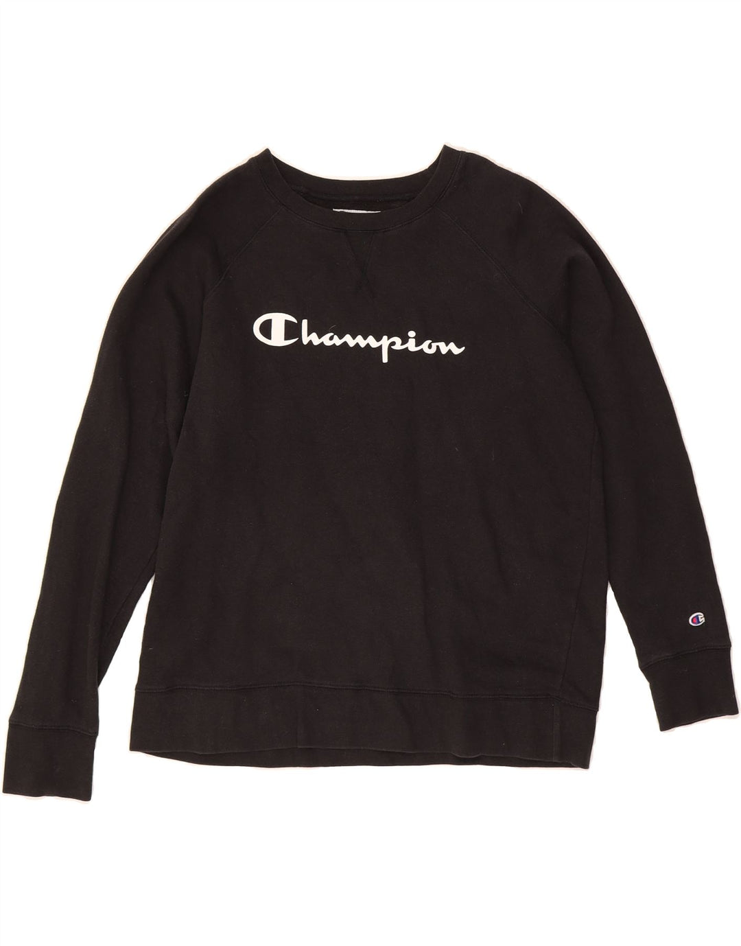 CHAMPION Womens Sweatshirt Jumper UK 16 Large Black Cotton Vintage Champion and Second-Hand Champion from Messina Hembry 