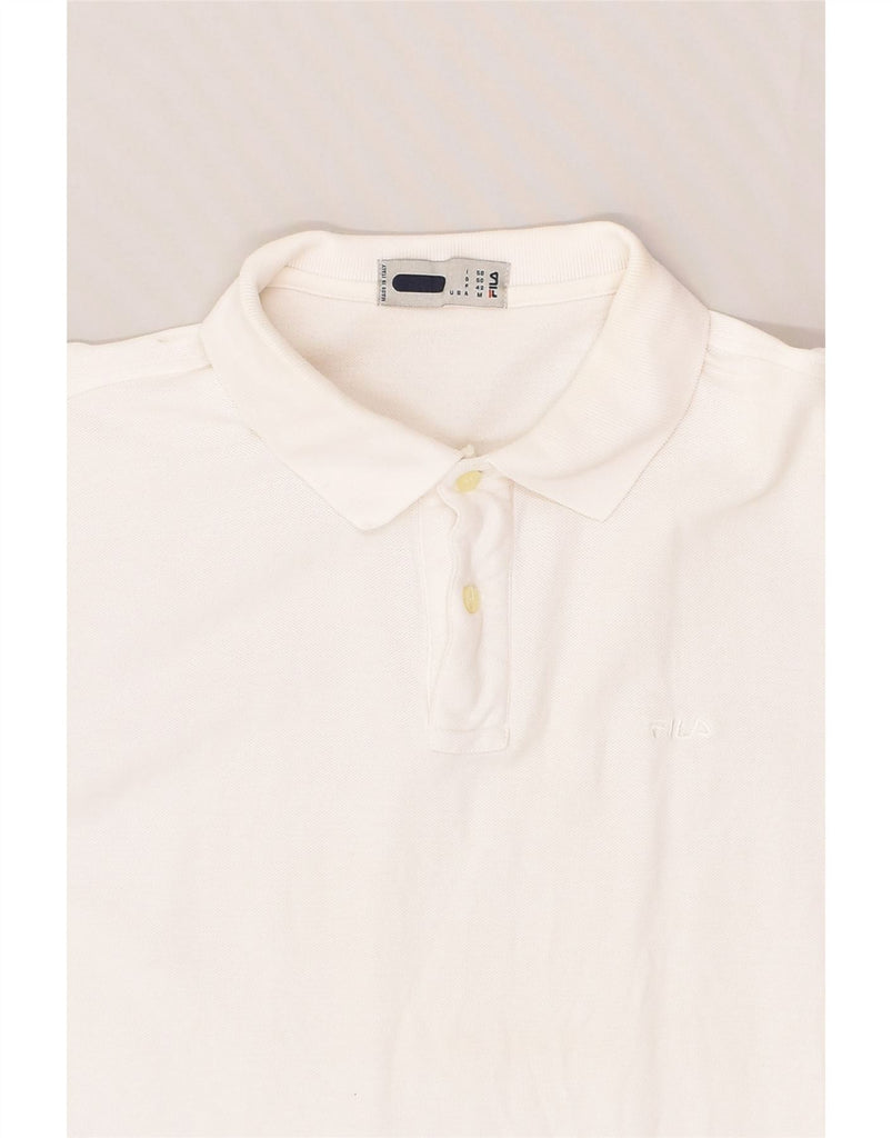 FILA Mens Polo Shirt Medium White Cotton | Vintage Fila | Thrift | Second-Hand Fila | Used Clothing | Messina Hembry 