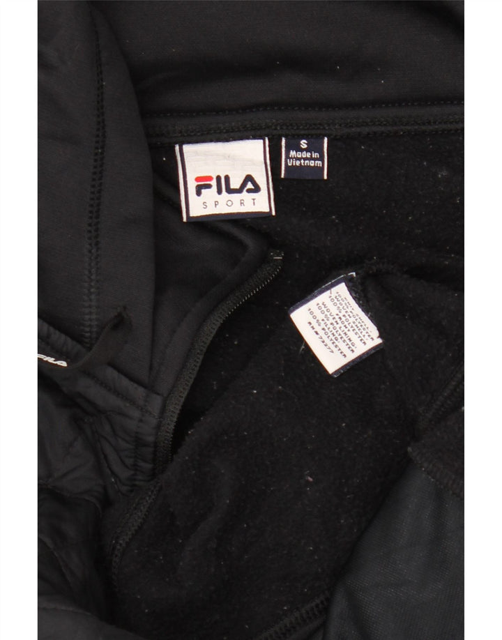 FILA Womens Zip Hoodie Sweater UK 10 Small Black Polyester