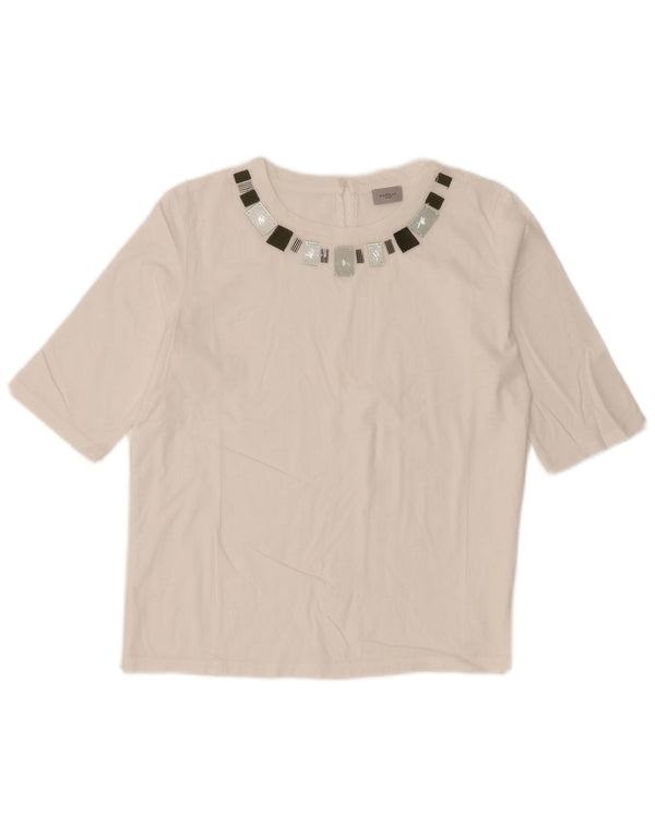 Marella Womens Top 3/4 Sleeve UK 12 Medium White