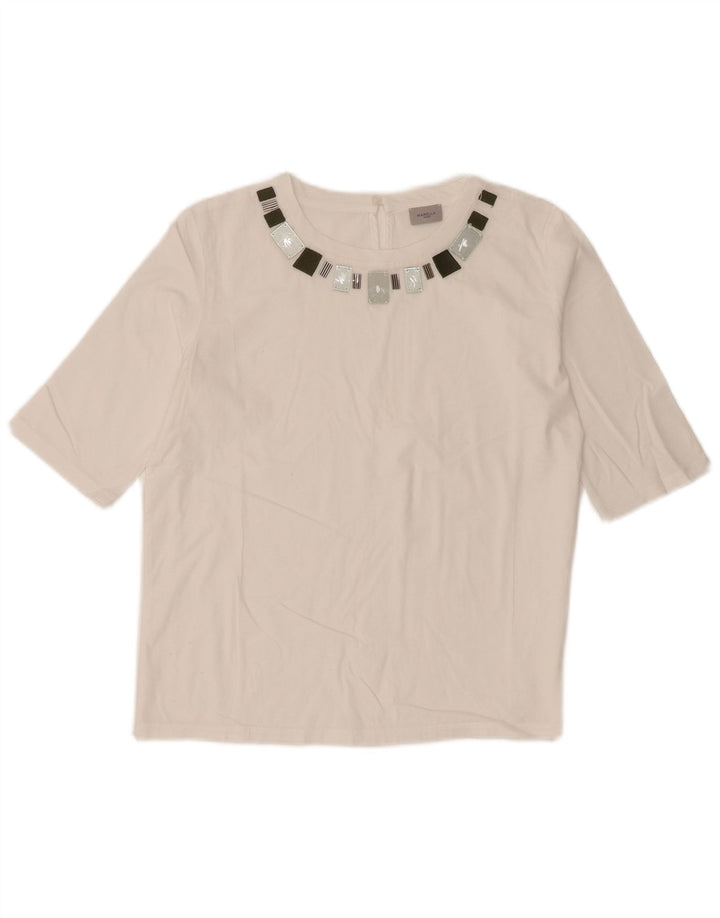 Marella Womens Top 3/4 Sleeve UK 12 Medium White