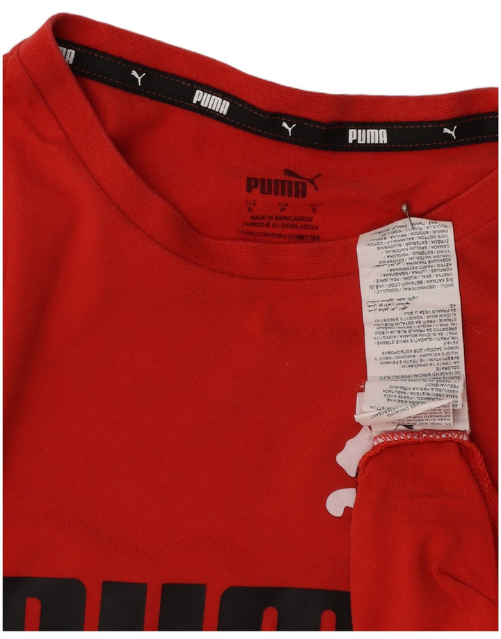 PUMA Mens Graphic T-Shirt Top Small Red Cotton