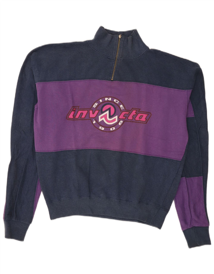Invicta Mens Graphic Sweatshirt Jumper Medium Navy Blue Colourblock