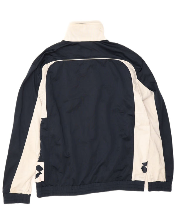 Lotto Mens Graphic Tracksuit Top Jacket Large Navy Blue Colourblock