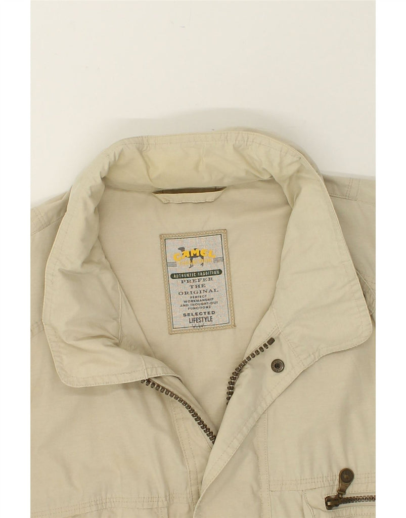 CAMEL ACTIVE Mens Hooded Bomber Jacket UK 44 2XL Beige | Vintage Camel Active | Thrift | Second-Hand Camel Active | Used Clothing | Messina Hembry 