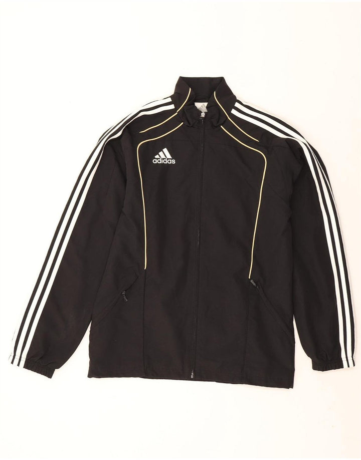 Adidas Mens Tracksuit Top Jacket UK 34/36 Small Black Polyester