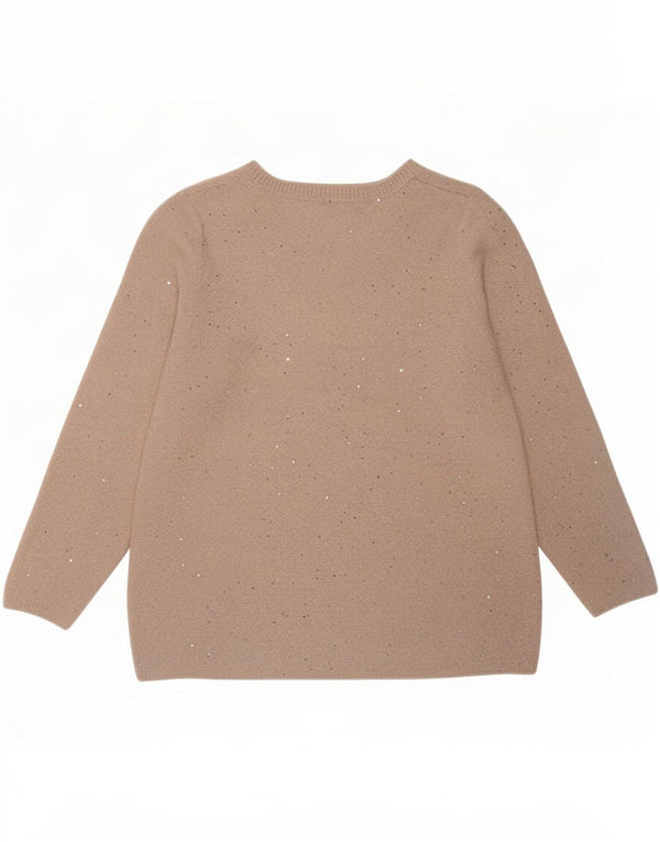 M&Co Womens Boat Neck Jumper Sweater UK 18 XL Beige Acrylic