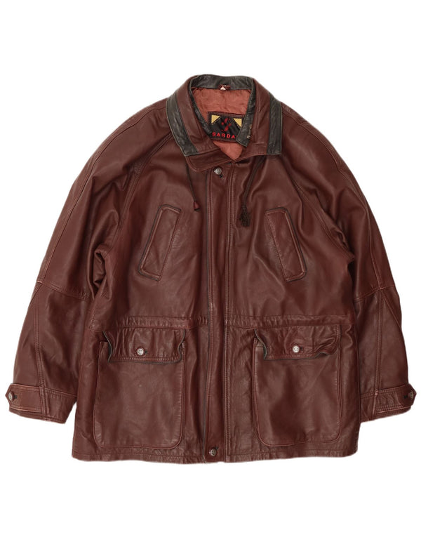 SARDAR Mens Leather Jacket UK 42 XL Brown Leather