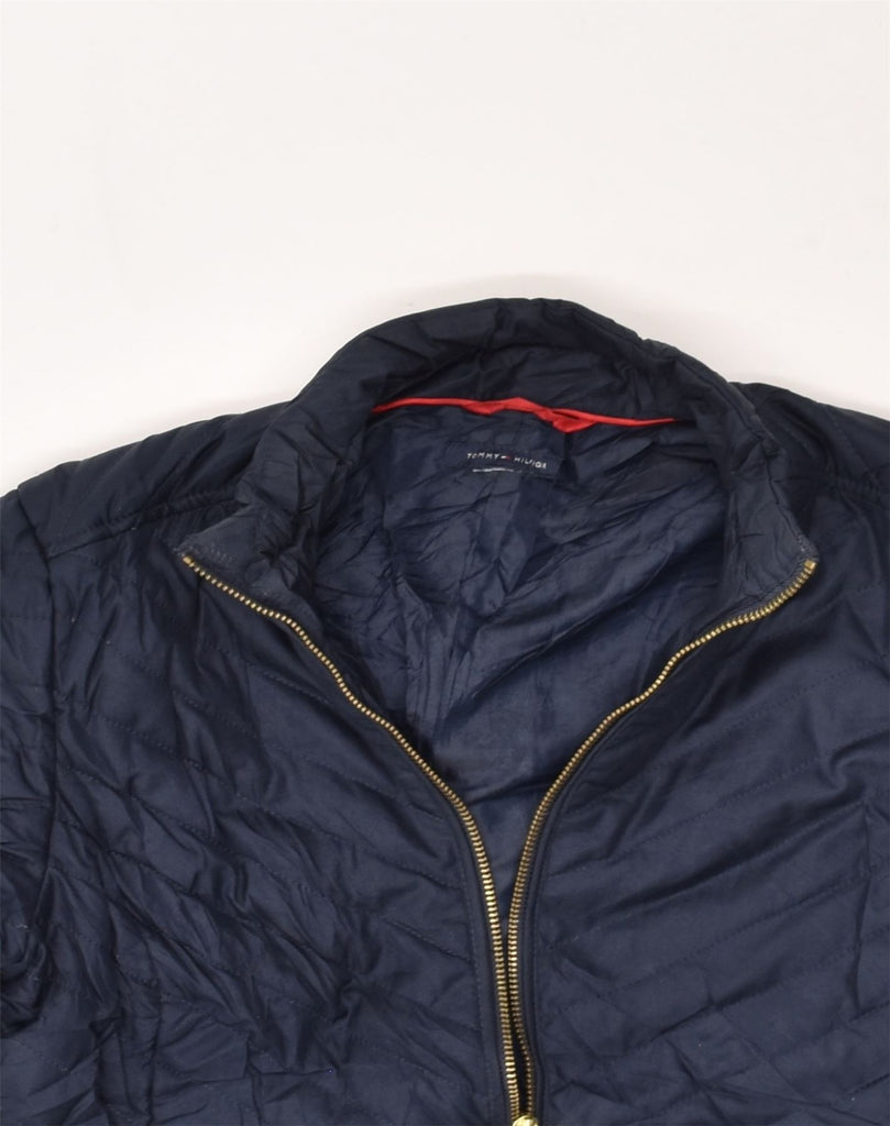 TOMMY HILFIGER Womens Padded Jacket UK 12 Medium Navy Blue Polyester | Vintage Tommy Hilfiger | Thrift | Second-Hand Tommy Hilfiger | Used Clothing | Messina Hembry 