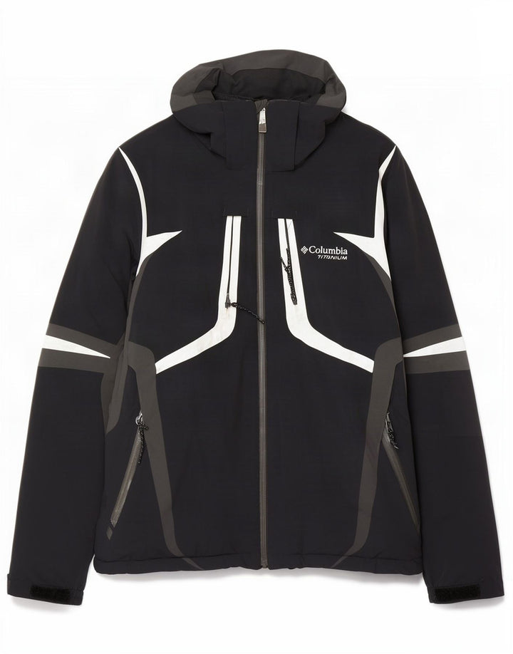 Columbia Mens Omni-Shield Rain Jacket UK 38 Medium Black Colourblock Nylon
