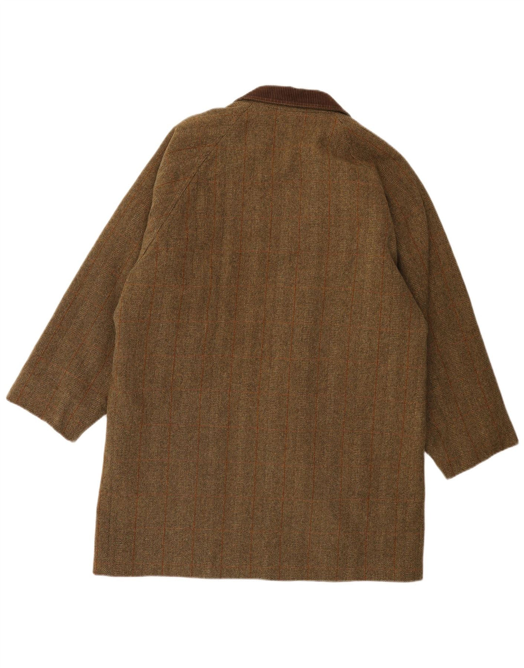 HUSKY Mens Overcoat IT 48 Medium Brown Herringbone