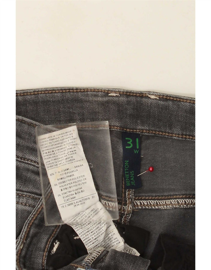 Benetton Womens Slim Jeans W31 L31 Grey Cotton
