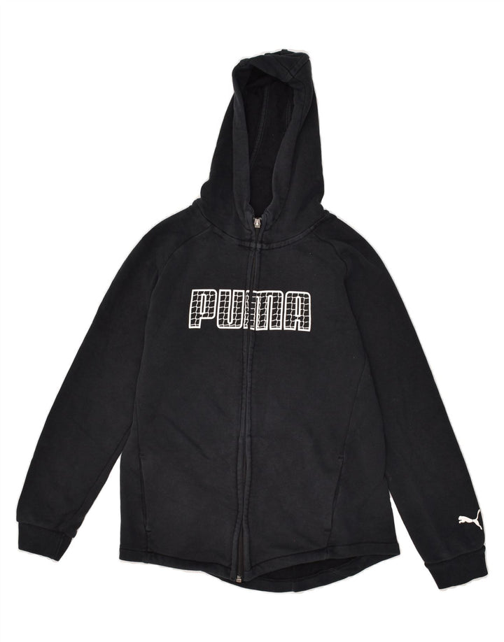 PUMA Boys Graphic Zip Hoodie Sweater 11-12 Years Black | Vintage Puma | Thrift | Second-Hand Puma | Used Clothing | Messina Hembry 
