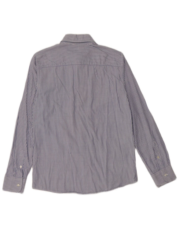 FRED PERRY Boys Shirt 13-14 Years Navy Blue Pinstripe Cotton