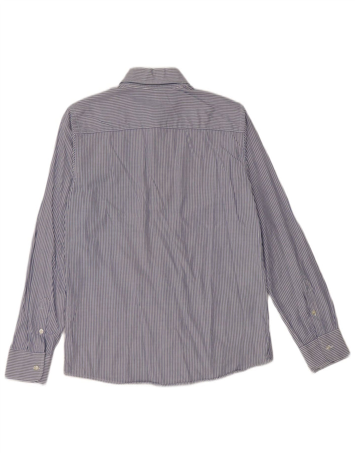 FRED PERRY Boys Shirt 13-14 Years Navy Blue Pinstripe Cotton