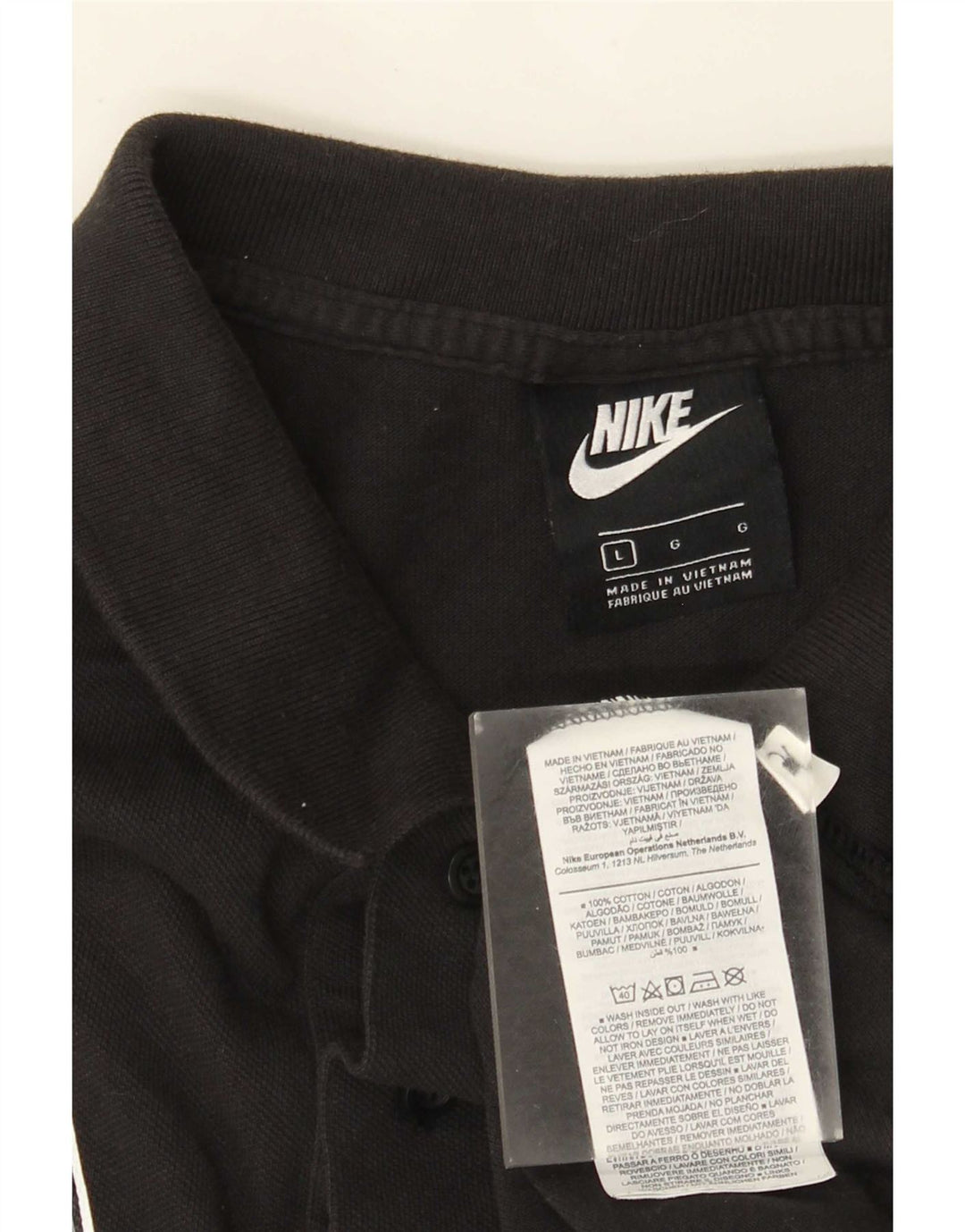 Nike Mens Polo Shirt Large Black Cotton