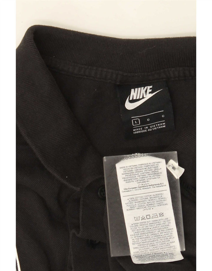 Nike Mens Polo Shirt Large Black Cotton