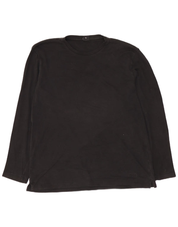HUGO BOSS Mens Top Long Sleeve XL Black Cotton