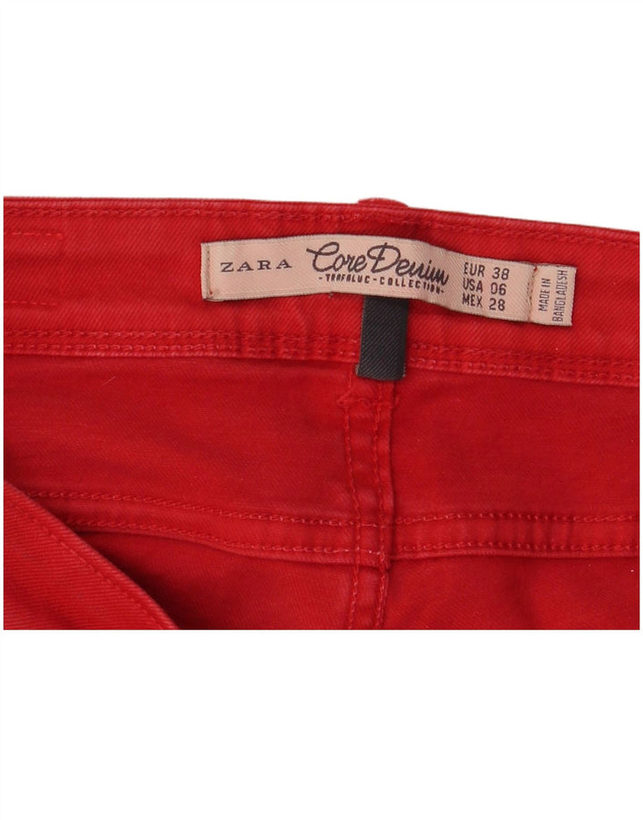 Zara Womens Skinny Jeans EU 38 Small W28 L32 Red