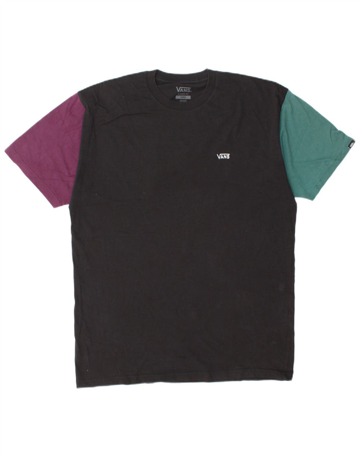 Vans Mens Classic Fit T-Shirt Top Large Black Colourblock