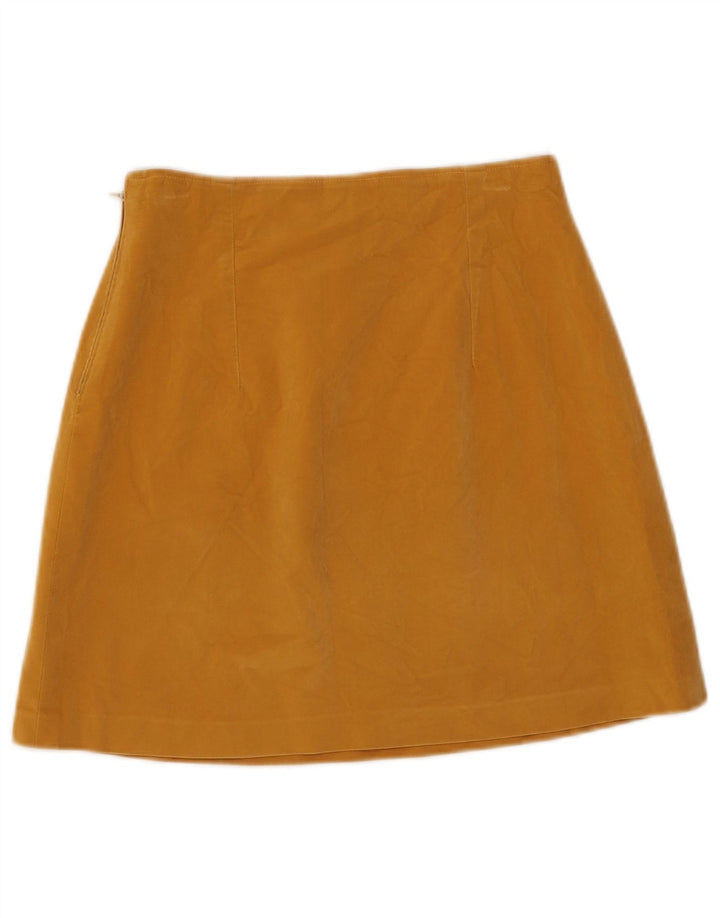Vintage Womens Velour Mini Skirt W26 Small  Yellow