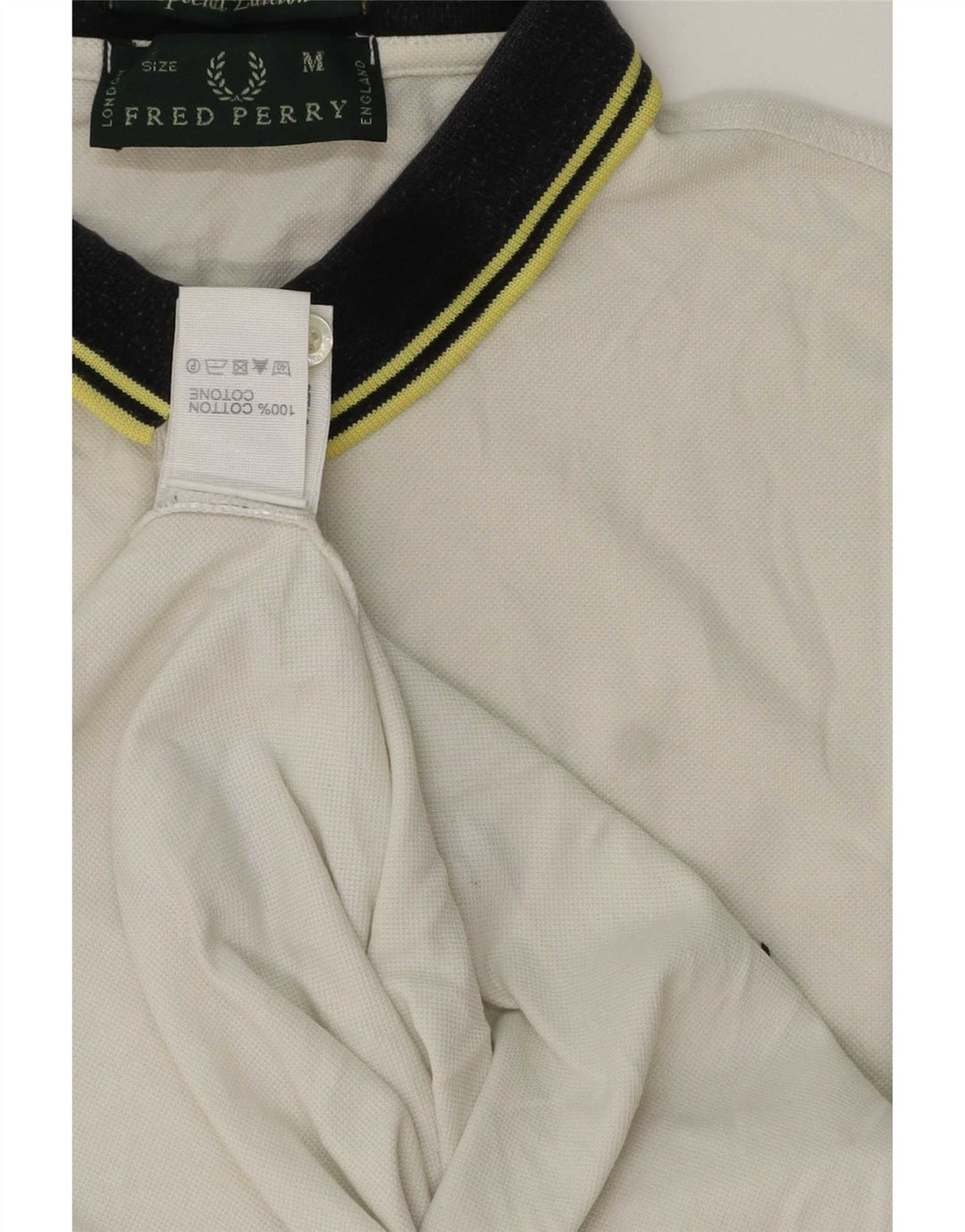 Fred Perry Mens Polo Shirt Medium White Cotton