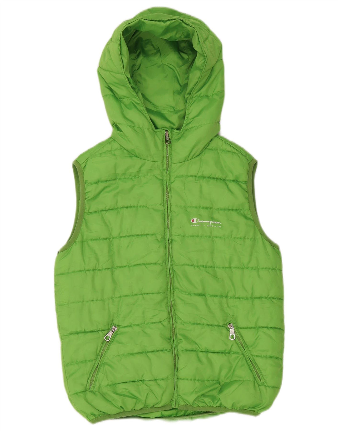 Champion Boys Hooded Padded Gilet 9-10 Years Green Polyester