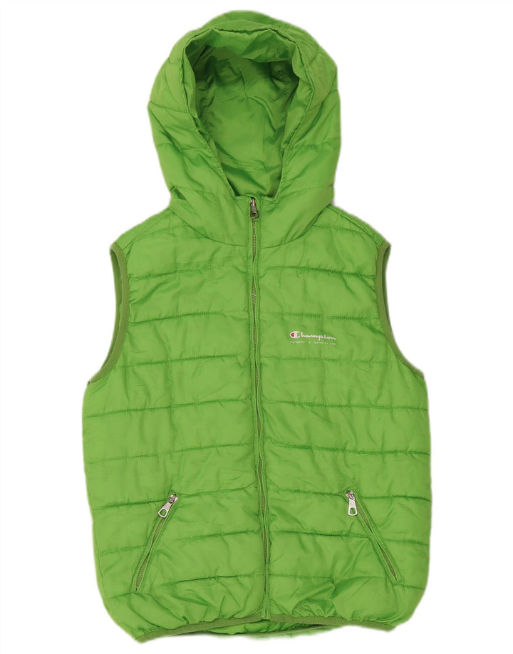 Champion Boys Hooded Padded Gilet 9-10 Years Green Polyester