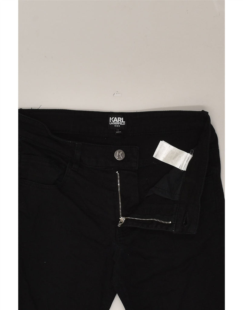 KARL LAGERFELD Boys Slim Jeans 11-12 Years W26 L27 Black Cotton | Vintage Karl Lagerfeld | Thrift | Second-Hand Karl Lagerfeld | Used Clothing | Messina Hembry 