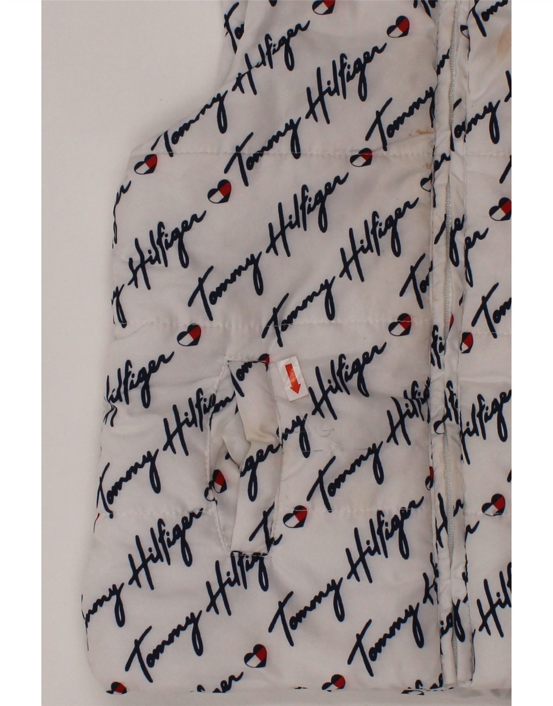 TOMMY HILFIGER Girls Graphic Padded Gilet 3-4 Years White Polyester