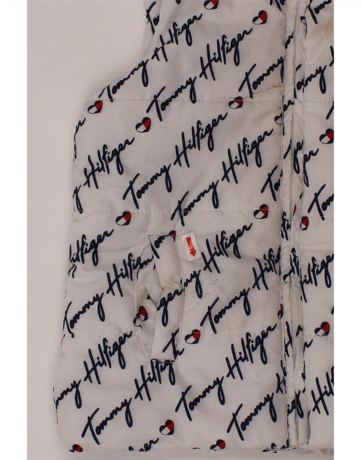 TOMMY HILFIGER Girls Graphic Padded Gilet 3-4 Years White Polyester