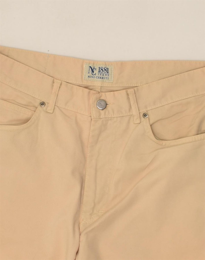 CERRUTI 1881 Womens Straight Casual Trousers W34 L33 Beige Cotton | Vintage Cerruti 1881 | Thrift | Second-Hand Cerruti 1881 | Used Clothing | Messina Hembry 