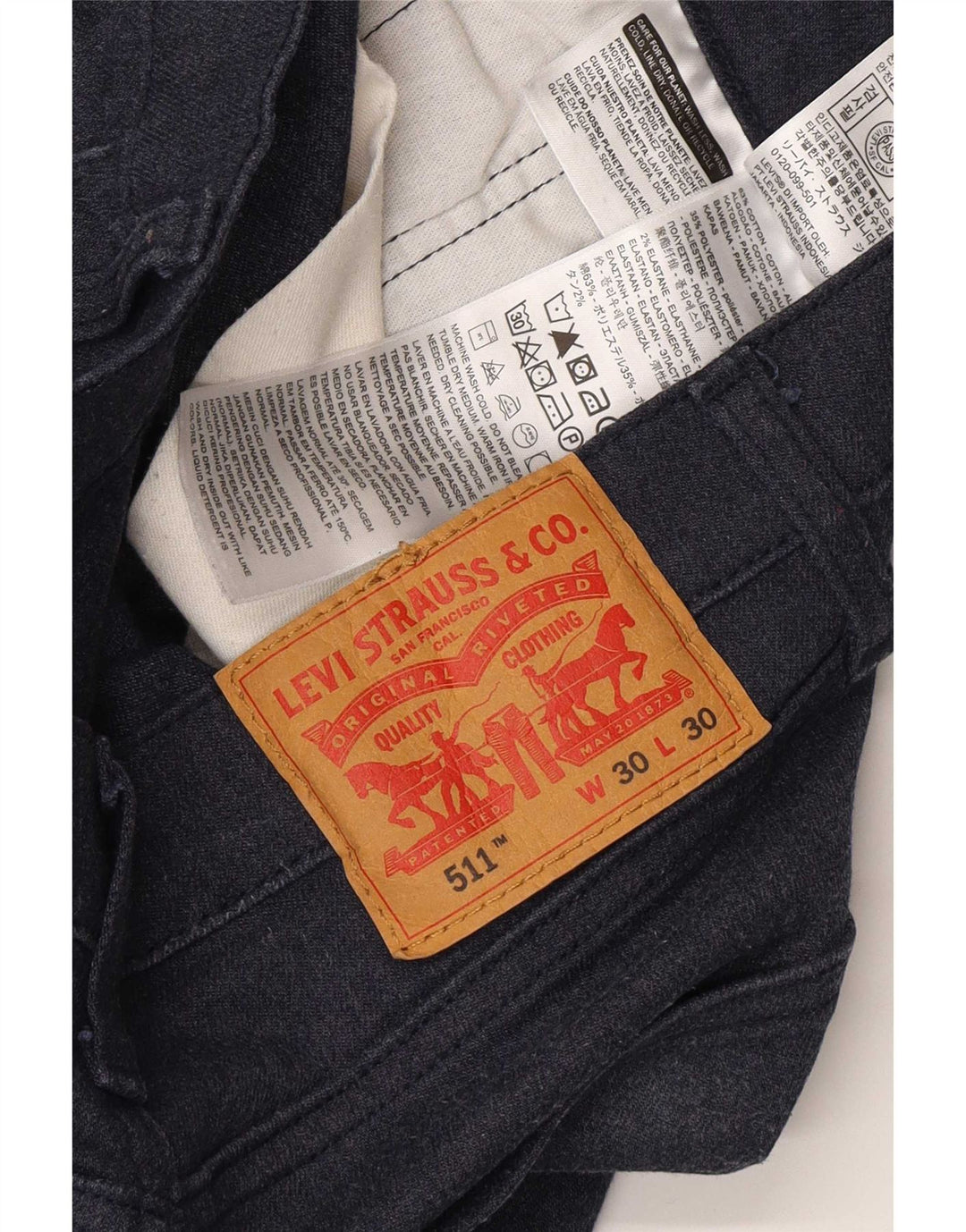Levi's Womens 511 Slim Jeans  W30 L30 Navy Blue Cotton