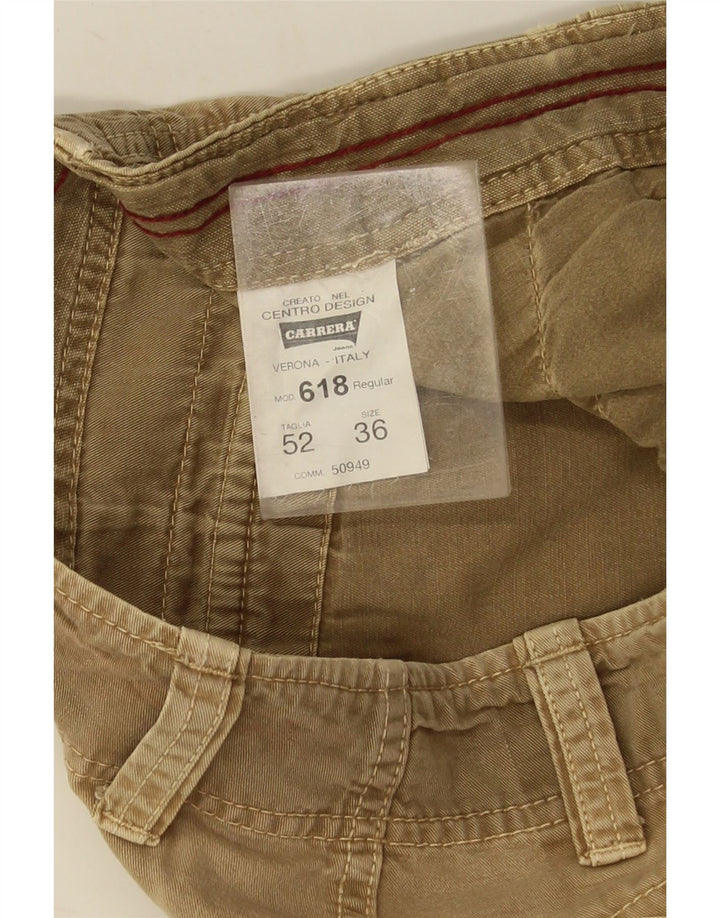 Carrera Mens 618 Cargo Shorts W36 Large Beige Cotton