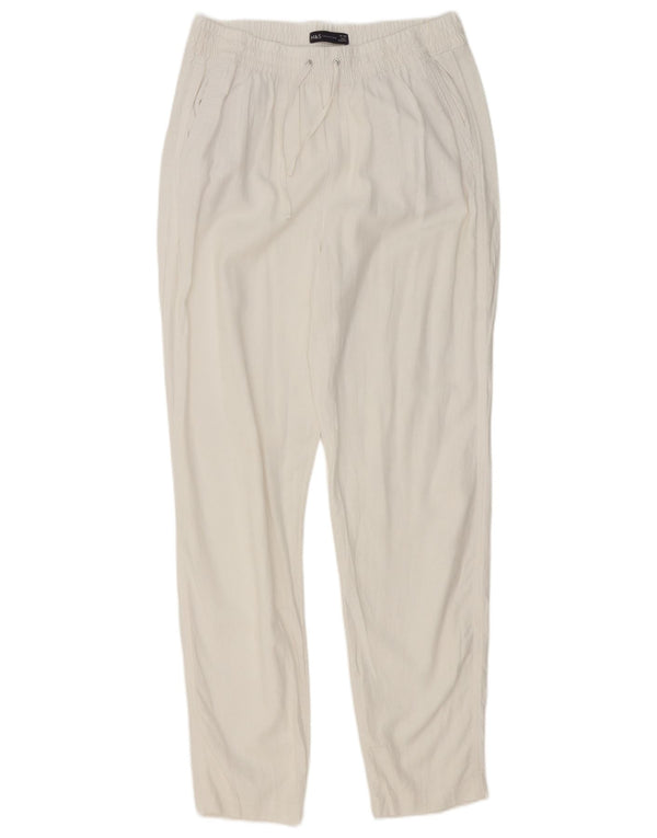 Marks & Spencer Womens Tapered Chino Trousers UK 14 Large W32 L31 White