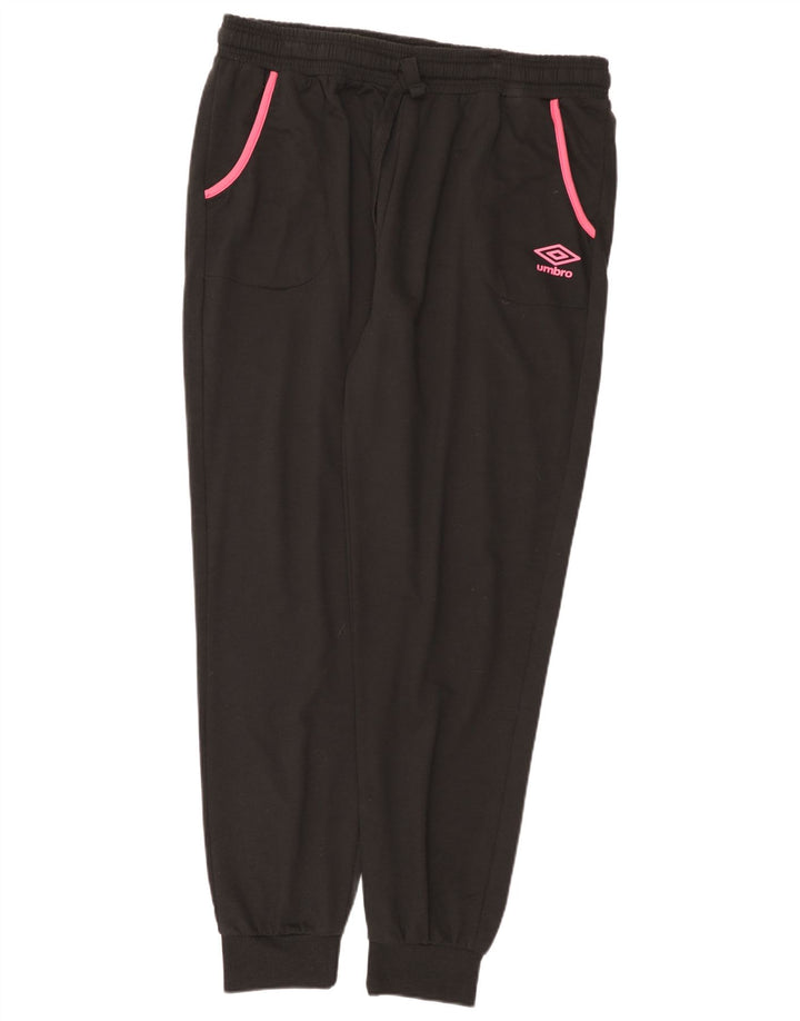 Umbro Mens Tracksuit Trousers Joggers XL Black Cotton