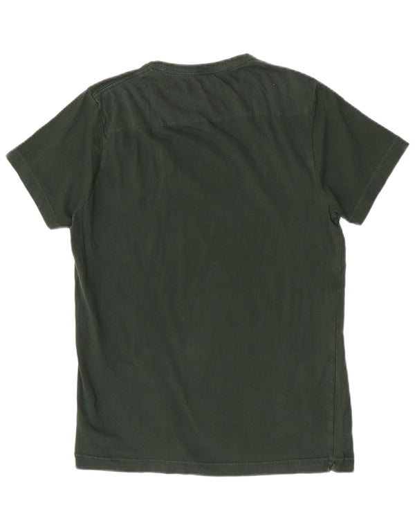 French Connection Womens T-Shirt Top UK 12 Medium Green Cotton